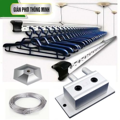 Giàn Phơi Thông Minh Hòa Phát 888 - Gắn Trần, Tay Quay Rời