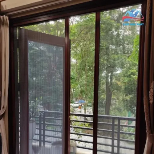 Alternative view of Cửa lưới chống muỗi xếp 2 cánh màu ghi DX 15