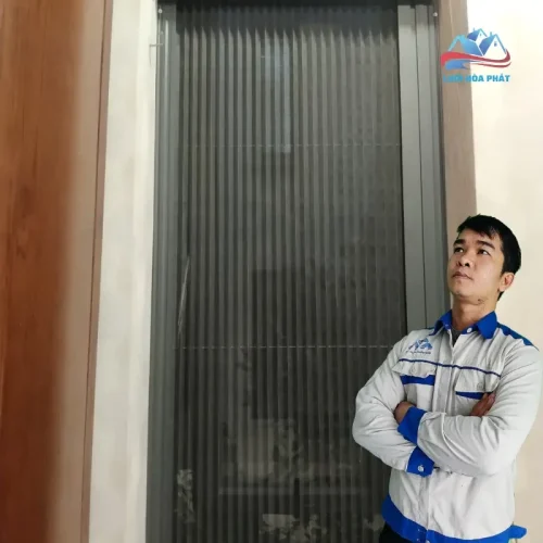 Alternative view of Cửa lưới chống muỗi dạng xếp 2 cánh màu xingfa DX 12