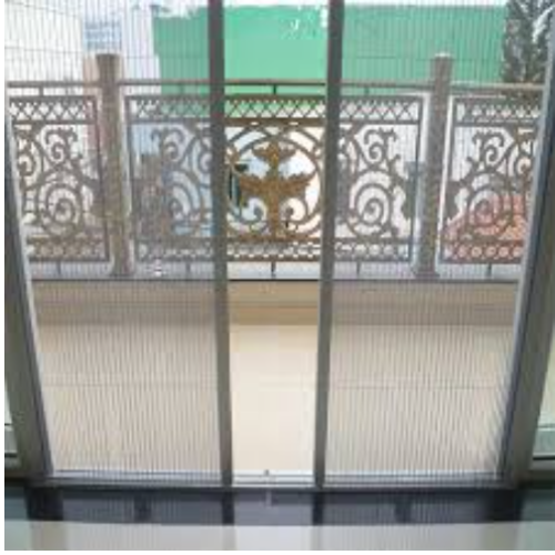Cửa lùa chống muỗi 2 cánh đối đầu màu trắng DL 09